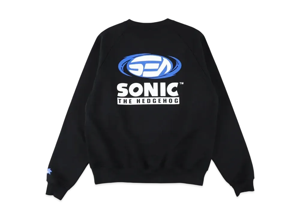 WIND AND SEA x Sonic The Hedgehog Raglan Sleeve Crewneck Sweatshirt "Black"