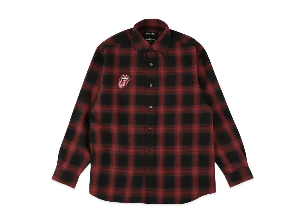 WIND AND SEA x The Rolling Stones Flannel Shirt "Red"