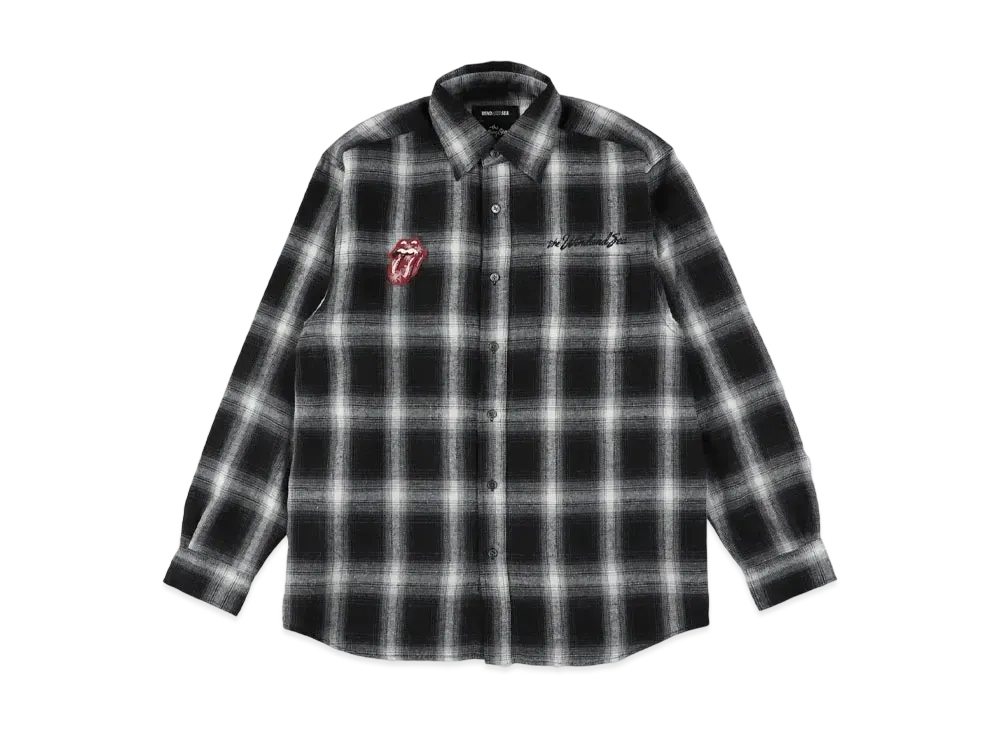 WIND AND SEA x The Rolling Stones Flannel Shirt "Black"