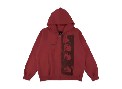 WIND AND SEA x The Rolling Stones MIck Jagger Zip up Sweatshirt "Burgundy"