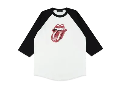WIND AND SEA x The Rolling Stones Tongue Raglan Sleeve Shirt "White/Black"