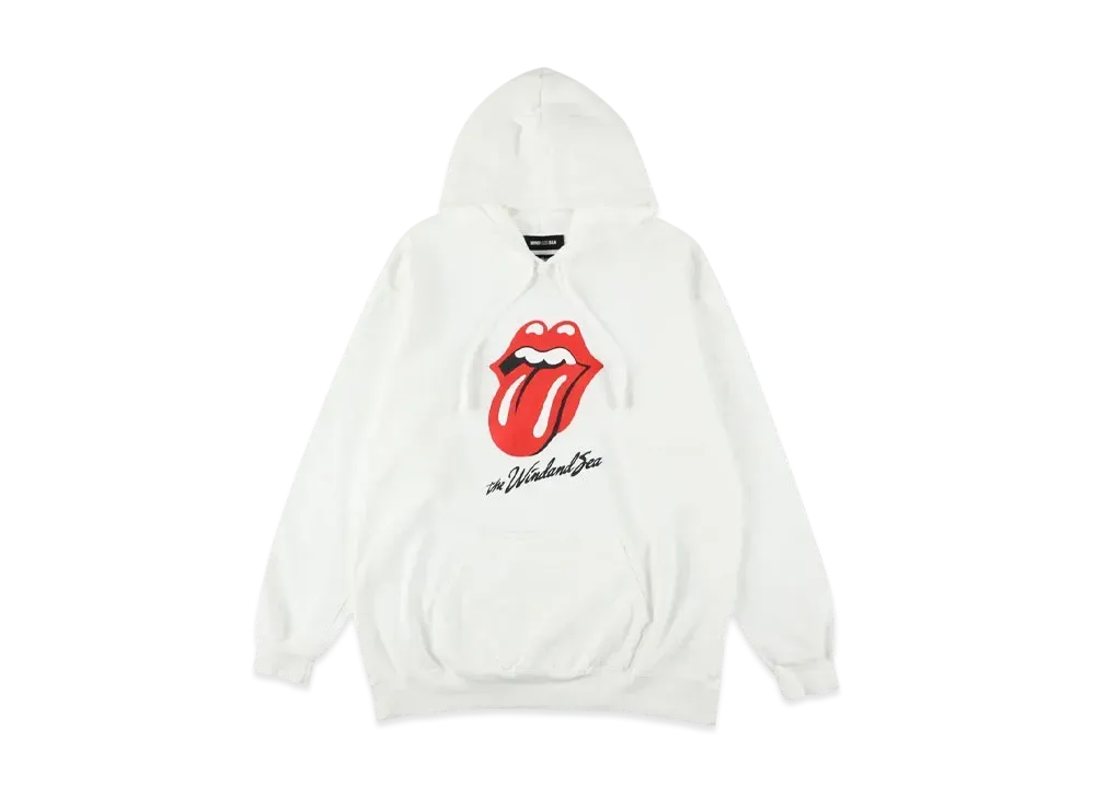 WIND AND SEA x The Rolling Stones Tongue Hooded Sweatshirt "White"