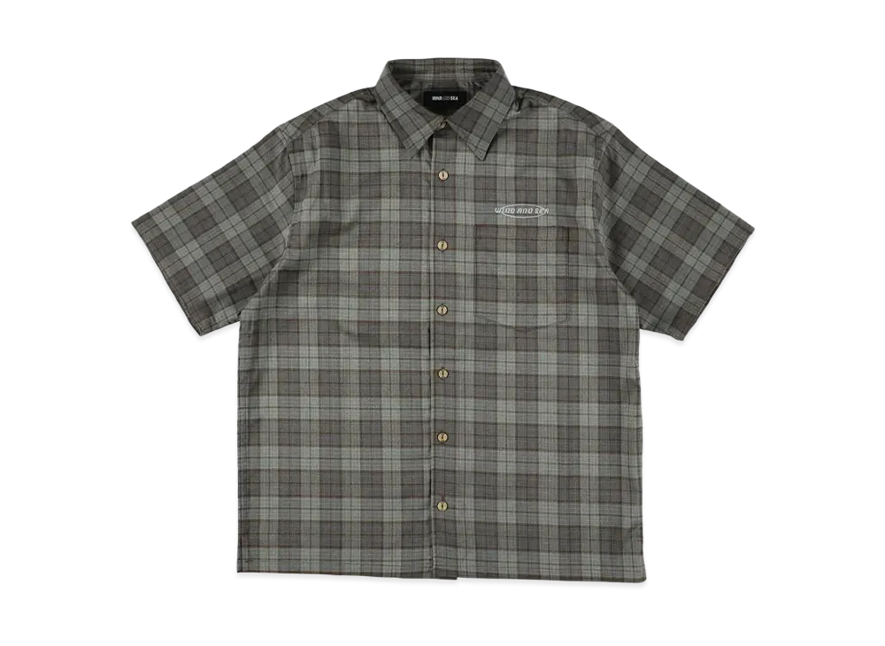 WIND AND SEA Patched Plaid S/S Shirt "BlueGray"