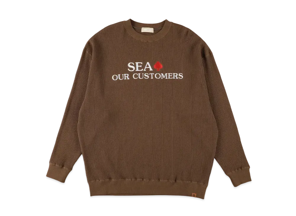 WIND AND SEA Waffle Crewneck Shirt "Brown"