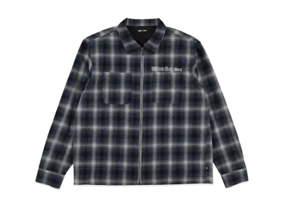 WIND AND SEA Plaid Pattern Zip Shirts "Blue"