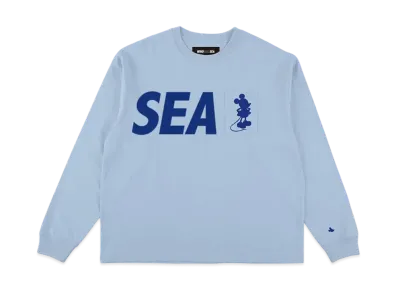 WIND AND SEA x Disney Mickey Pocket Silhouette LS Tee "L Blue"