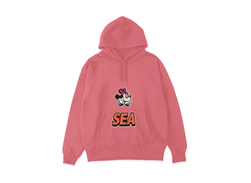 WIND AND SEA x Disney Minnie Front Pocket Hooded Sweat Shirt "Pink"