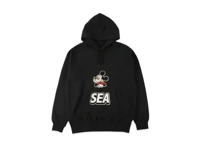 WIND AND SEA x Disney Mickey Front Pocket Hooded Sweat Shirt "Black"