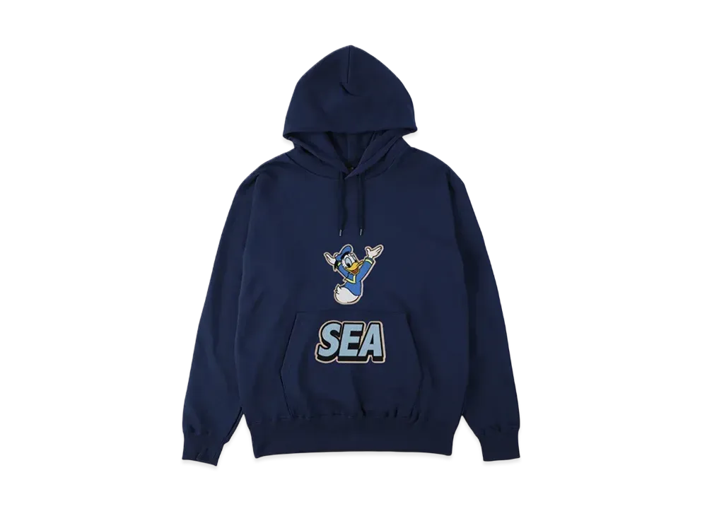 WIND AND SEA x Disney Donald Front Pocket Hooded Sweat Shirt "Blue"
