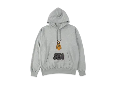 WIND AND SEA x Disney Pluto Front Pocket Hooded Sweat Shirt "Gray"