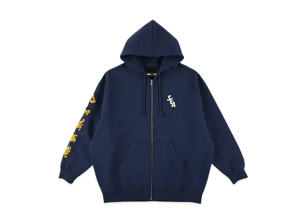 WIND AND SEA x Disney Pluto Zip Up Sweatshirt "Navy"