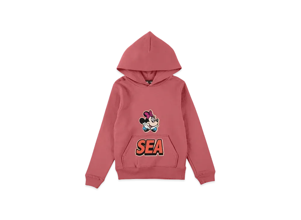 WIND AND SEA x Disney Minnie Front Pocket Hooded Sweat Shirt Kids "Pink"