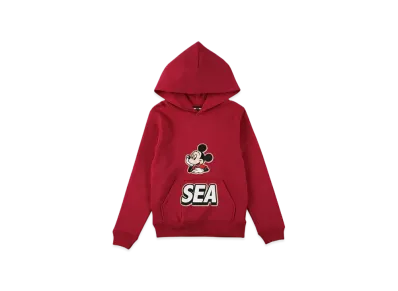 WIND AND SEA x Disney Mickey Front Pocket Hooded Sweat Shirt Kids "Red"