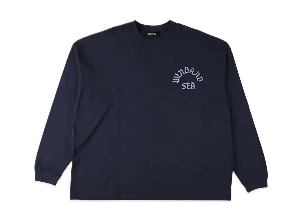 WIND AND SEA Faded Logo L/S Tee "Navy"