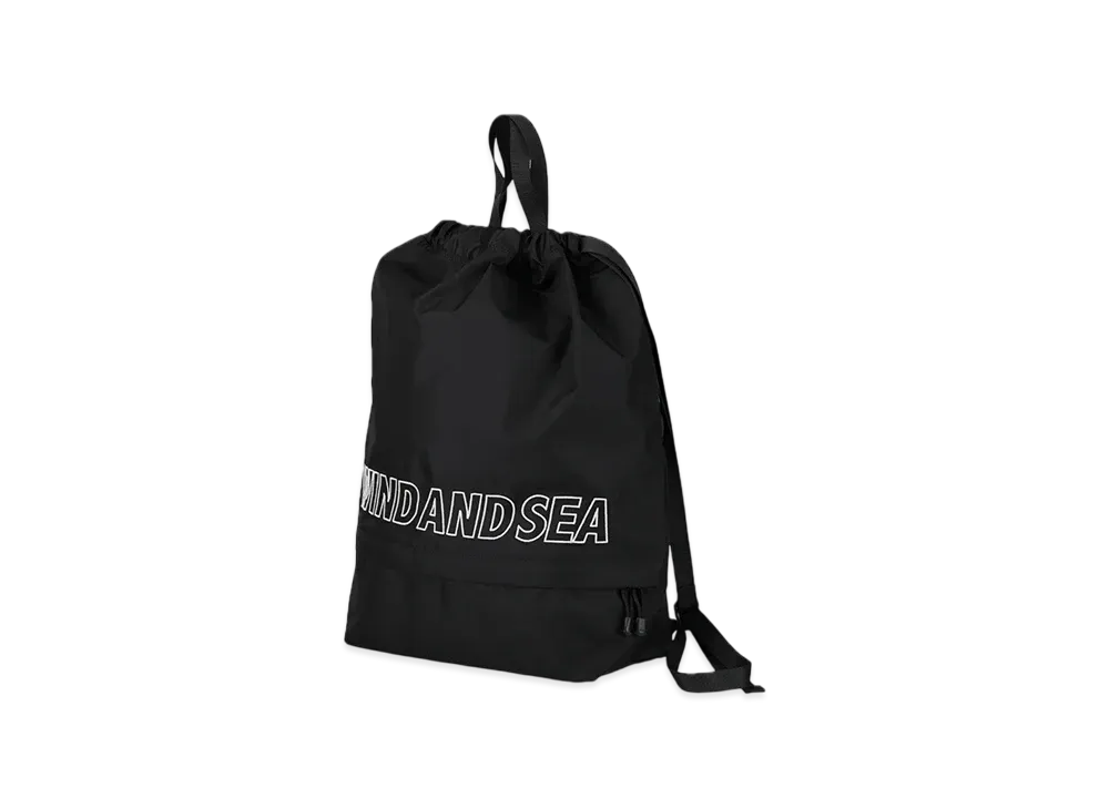 WIND AND SEA Logo Stitch Knapsack "Black"