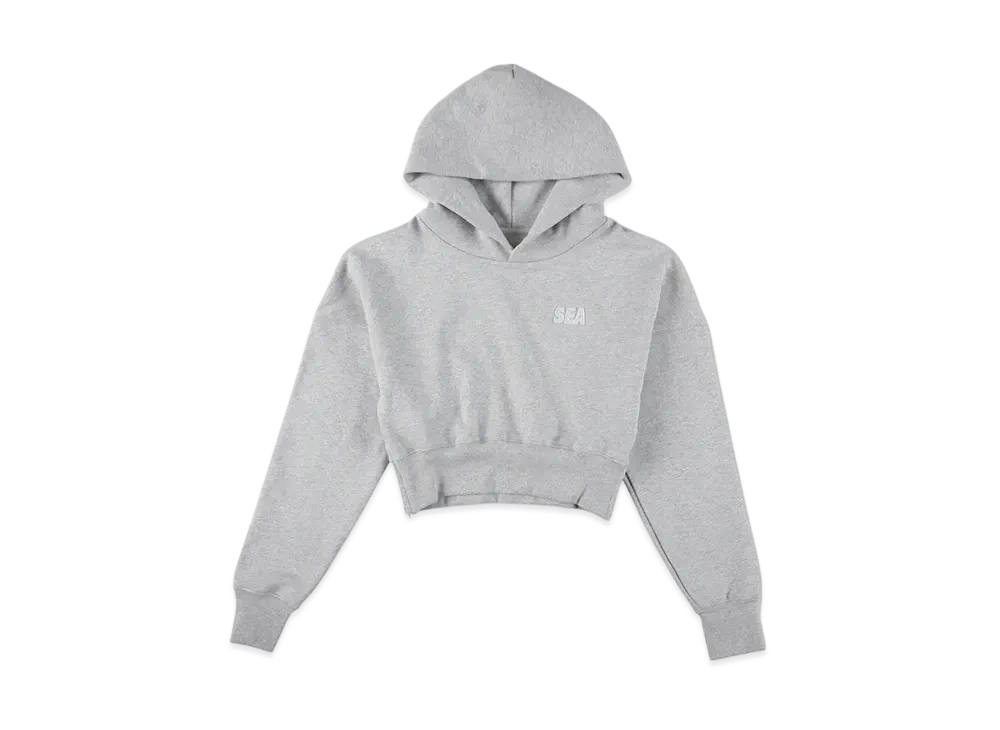 WIND AND SEA Cozy Cropped Hooded Sweatshirt(Ladies) "HeatherGray"