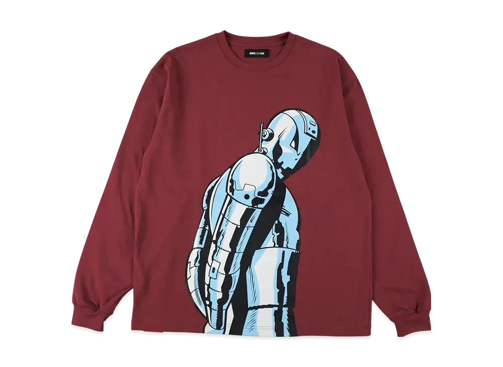 WIND AND SEA  x MARVEL Uitron / LS Tee "Burgundy"