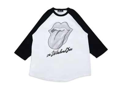 WIND AND SEA x The Rolling Stones Raglan Sleeve Rhine Stones Tee "WhiteGray"
