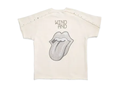 WIND AND SEA x The Rolling Stones Studs And Rhine Stones S/S Tee "Ecru"