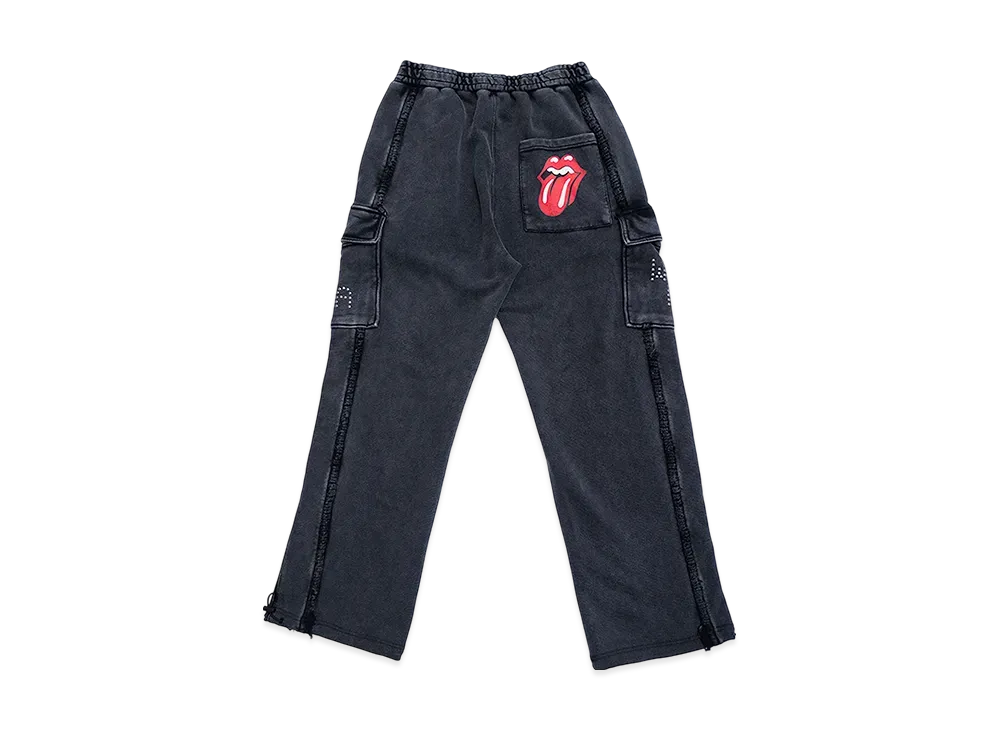 WIND AND SEA x The Rolling Stones Studs And Rhine Stones Cargo Pant "Black"