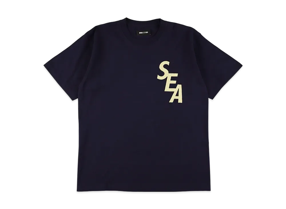 WIND AND SEA Logo Stitch S/S Tee "Navy"