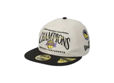 WIND AND SEA x NBA x NEW ERA Los Angels Lakers Retro Crown 9 Fifty Cap "Beige"
