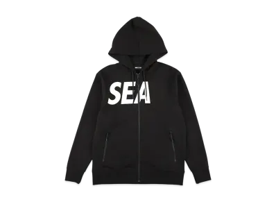 WIND AND SEA Sig Tech Fleece Zip-Up Hooded Shirt "Black"