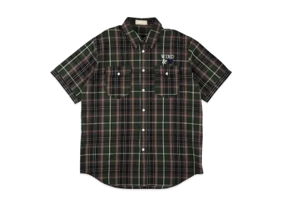 WIND AND SEA Plaid S/S Shirt "Green"