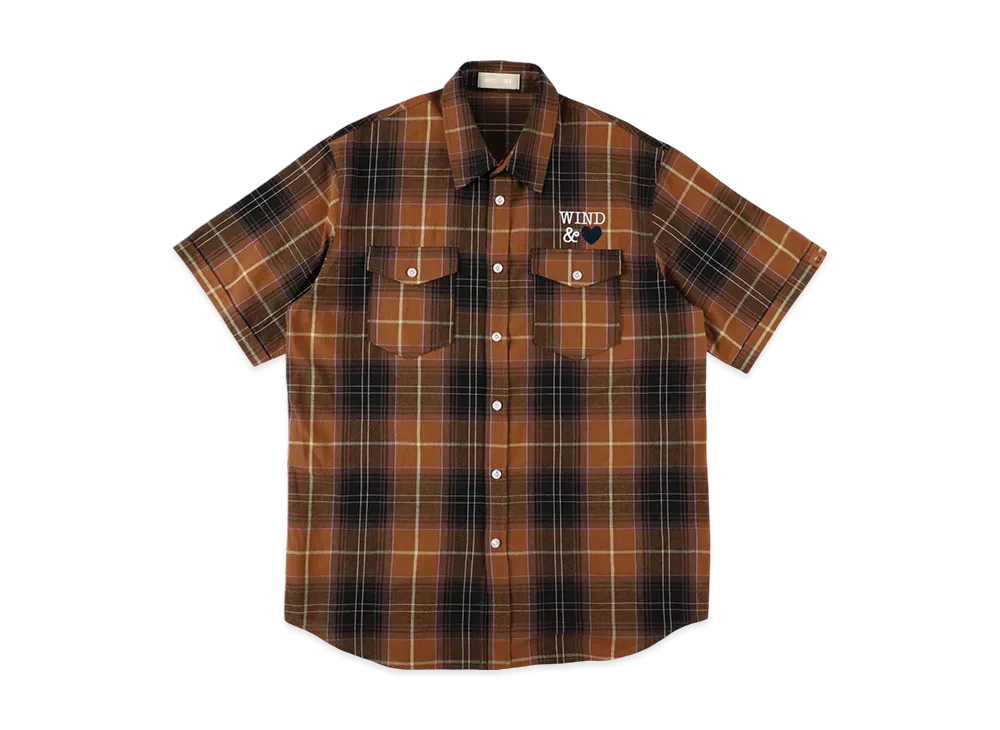 WIND AND SEA Plaid S/S Shirt "Brown"