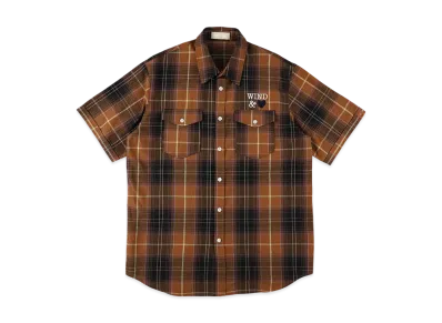 WIND AND SEA Plaid S/S Shirt "Brown"