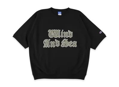 WIND AND SEA x Champion Reverse Weave Chenille Tee "MidnightBlack"