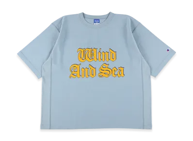 WIND AND SEA x Champion Reverse Weave Crack Print Tee "BrightBlue"