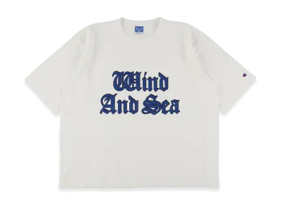 WIND AND SEA x Champion Reverse Weave Crack Print Tee "White"