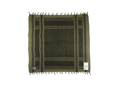 WIND AND SEA Afghan Stole "OliveBlack"