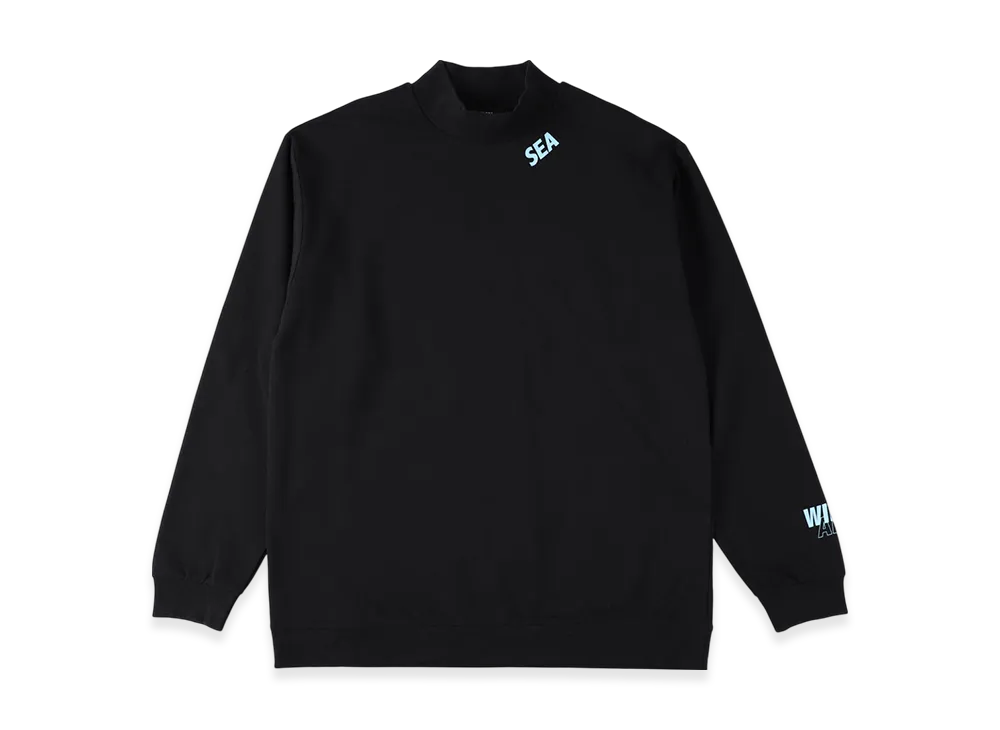 WIND AND SEA CT Mockneck (Cordura(R)) L/S Tee "Black/Blue"