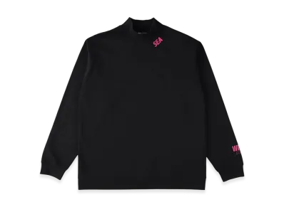 WIND AND SEA CT Mockneck (Cordura(R)) L/S Tee "Black/Pink"