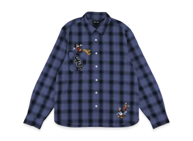 WIND AND SEA Patch Plaid Shirt "Blue"