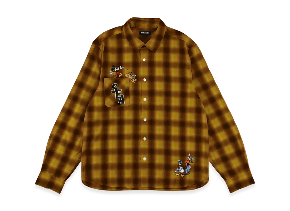 WIND AND SEA Patch Plaid Shirt "Yellow"