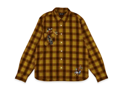WIND AND SEA Patch Plaid Shirt "Yellow"