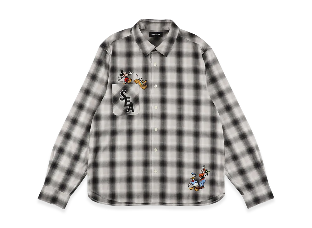 WIND AND SEA Patch Plaid Shirt "Black"