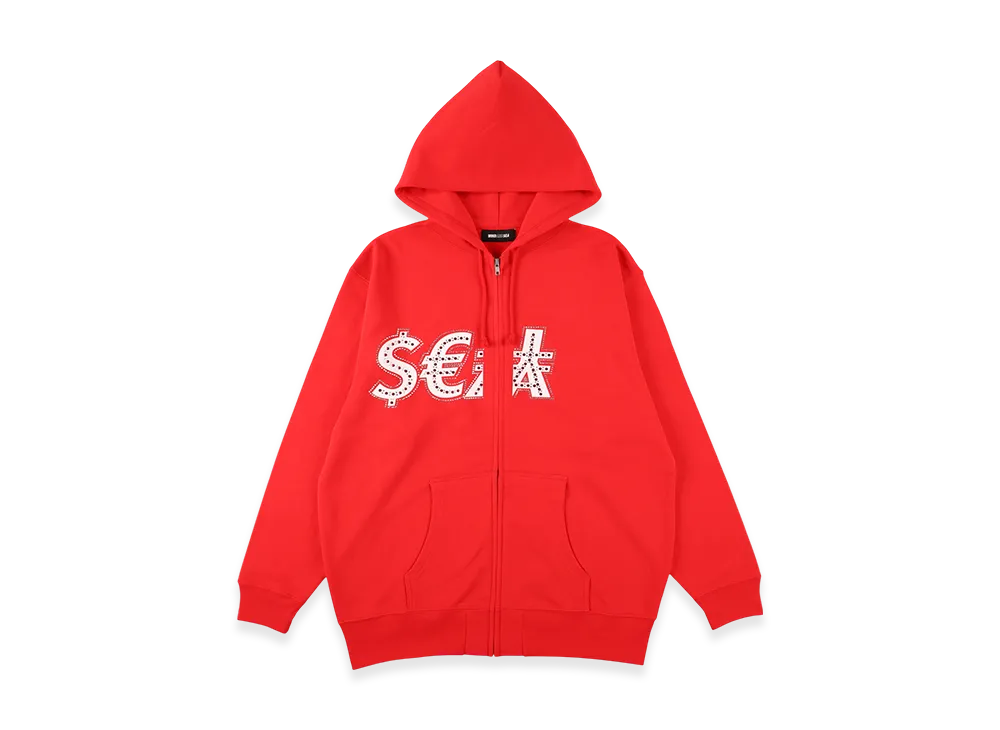 WIND AND SEA Money Sea Zip Up Sweatshirt "Red"