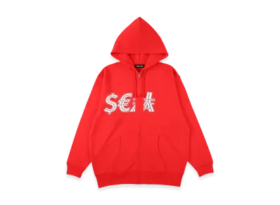 WIND AND SEA Money Sea Zip Up Sweatshirt "Red"