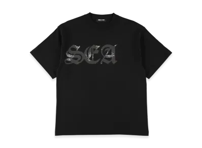 WIND AND SEA Palm Tree Old English Logo S/S Tee "Black"