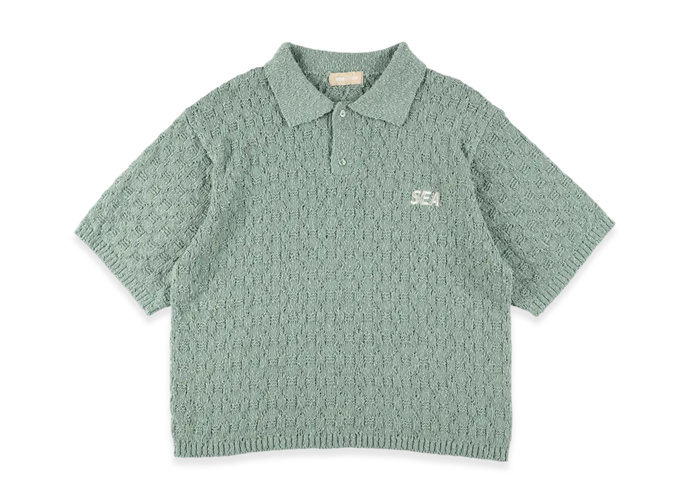 WIND AND SEA Summer Knit Polo "Sage/Green"