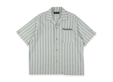 WIND AND SEA Stripe Linen S/S Shirts "Sax"