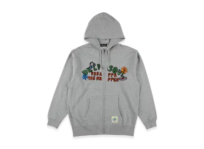 WIND AND SEA x PaRappa the Rapper x DE LA SOUL Zip Up Sweatshirt "Gray"