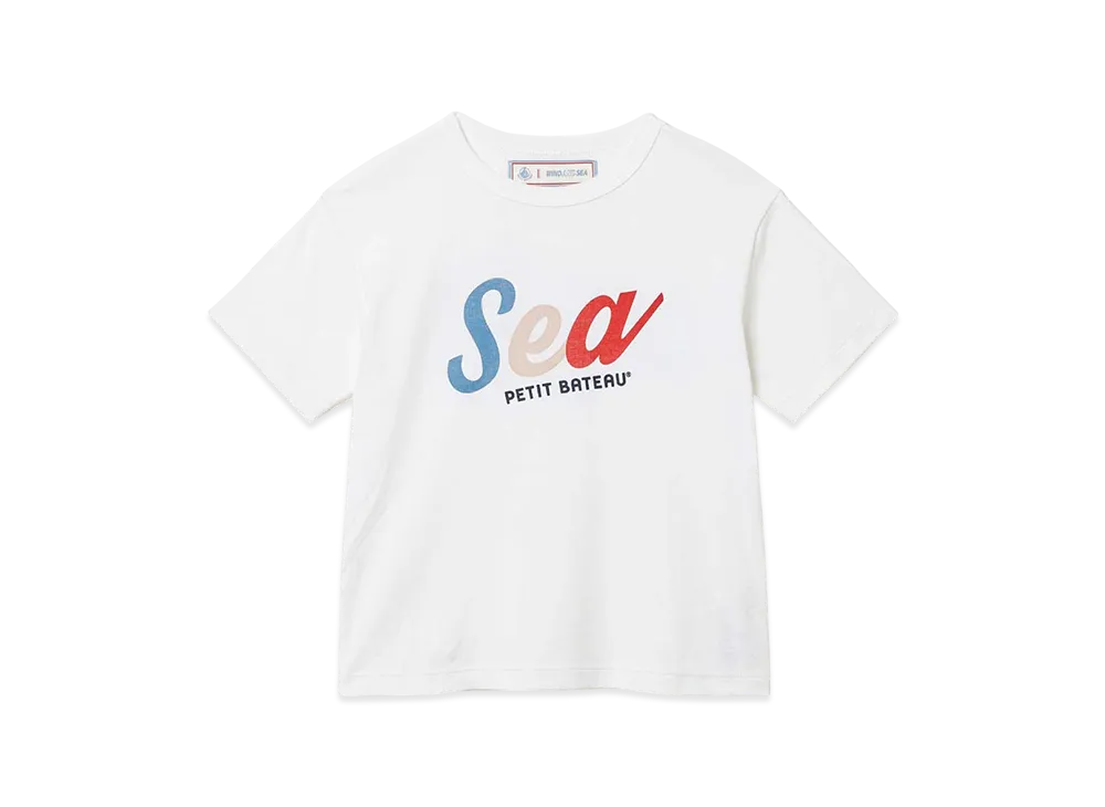 WIND AND SEA x PETIT BATEAU Kids Print Short Sleeve Tee "White"