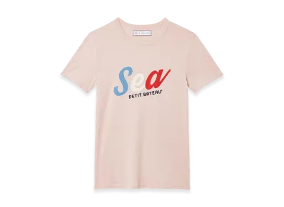 WIND AND SEA x PETIT BATEAU Print Short Sleeve Tee "Pink"