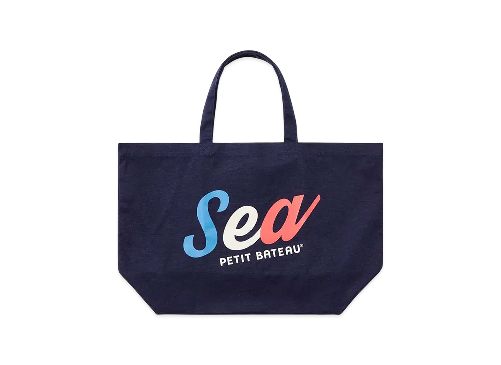 WIND AND SEA x PETIT BATEAU Tote Bag "Navy"
