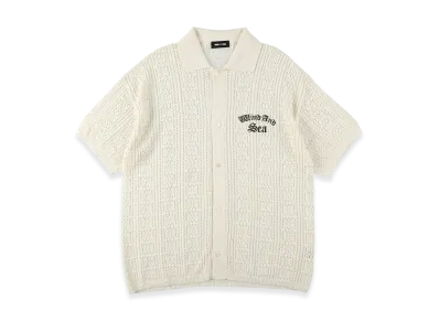 WIND AND SEA Cotton Knit Polo Cardigan "Ivory"